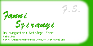 fanni sziranyi business card